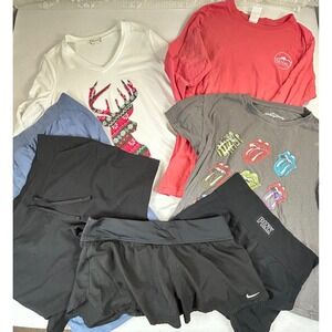 BUNDLE + FREE SHIPPING, Women's Large - Casual Shorts Pants & Tops - 7 pc Lot